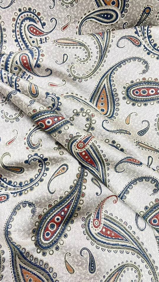 Jacquard encurtido persa cachemir, 54" de ancho, tapicería ventana artesanía, se vende por yarda Foto 3 de 4