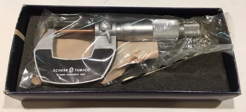 Scherr Tumico 64-0125-22 OD Micrometer, 0-25mm Range, 0.01mm Graduation - New