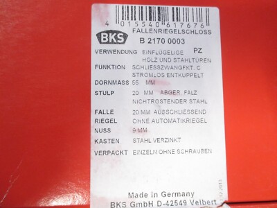 SVP BKS 2170 Schließzwangfunktion C selbstverriegelnd 72 / 55 DIN L mit Rechnung