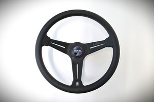NARDI x HKS スタイルディープコーンレ ザーステアリング 14インチ NARDI xHKS スタイルディープコーンレ ザーステアリング 14