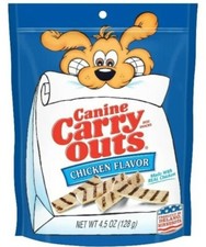 Pack of 12 Canine Carry Outs Chicken Flavor Dog Treats,4.5 Ounce Bag Exp:01/2025