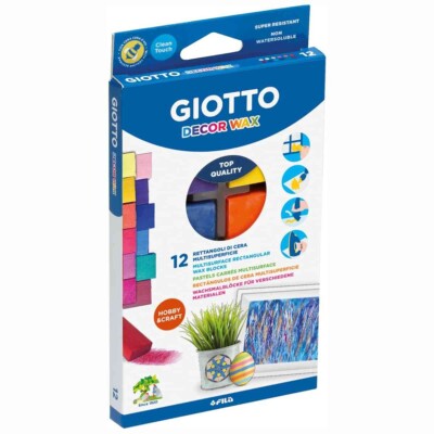 GIOTTO Wachsmalblöcke Decor Wax wasserfest 12 Farben