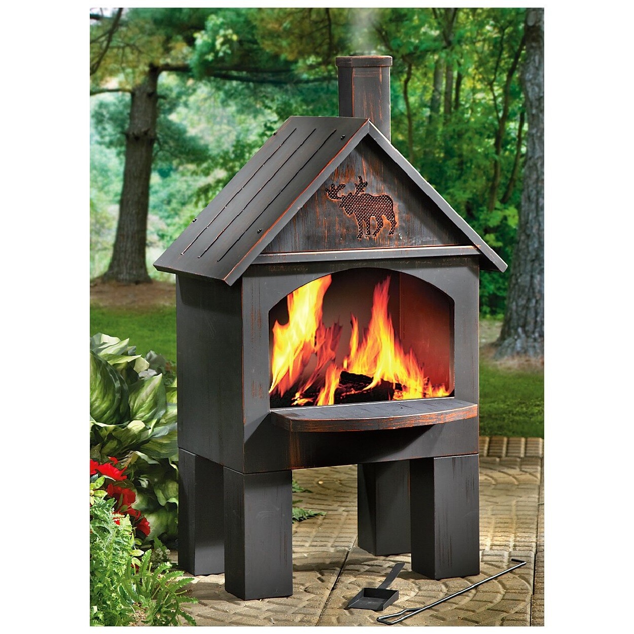 Vtg Coleman Portable Outdoor Fireplace Grill Wood Burning Charcoal