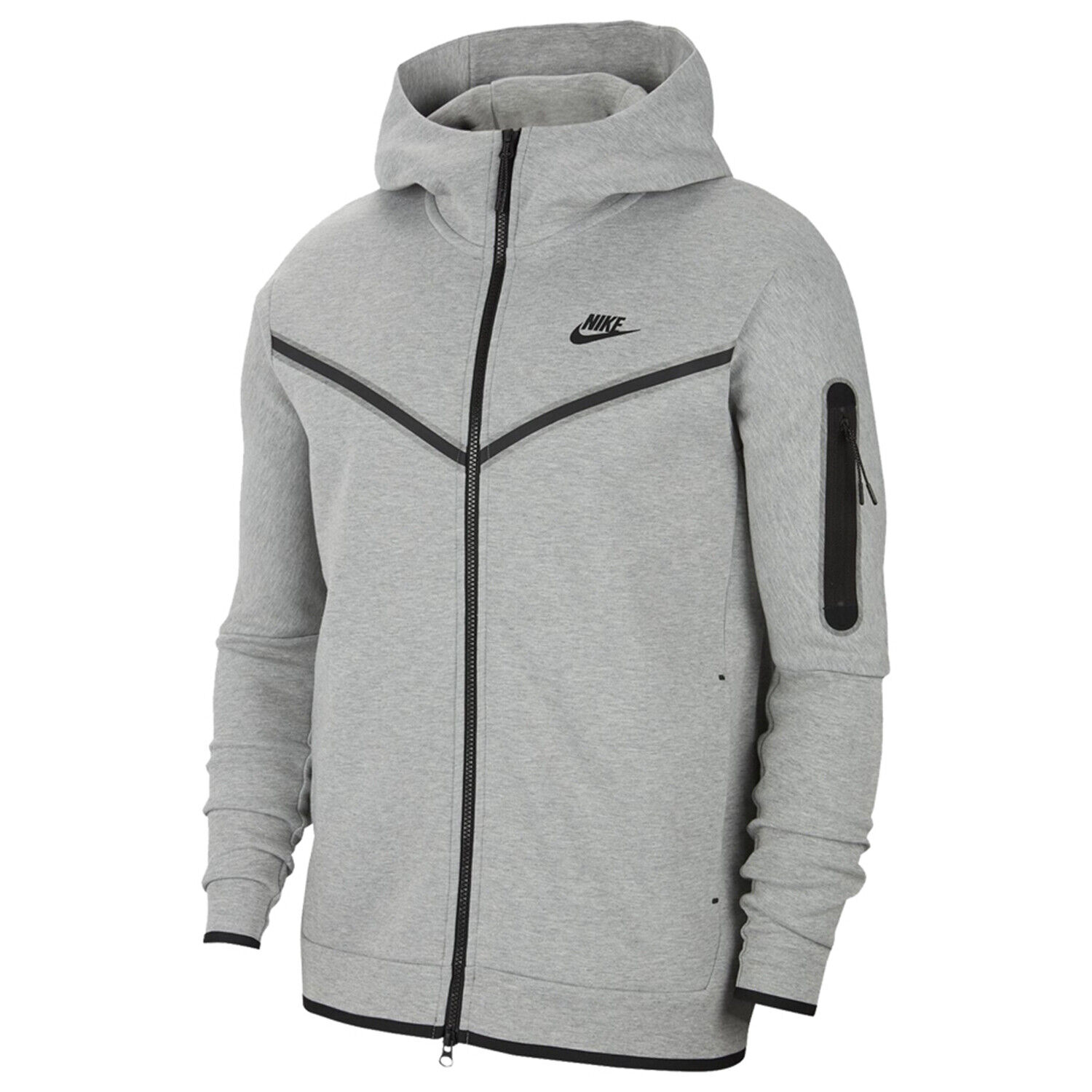 bomba miel podar Nike Tech Fleece Full Zip Hoodie Heather Grey/Black | eBay