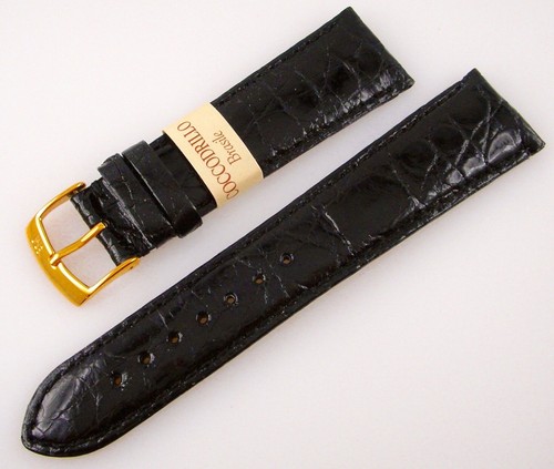 CINTURINO VERO COCCODRILLO BRASILE 22mm NERO MORELLATO | eBay