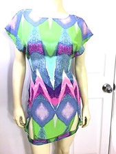 NWOT Nasty Gal Collection Cut Out Mini Sheath Dress Tie Dye Low Back Size XS