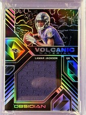 LAMAR JACKSON 2018 Panini Obsidian Volcanic Material ROOKIE PATCH RC /50 PSA 10