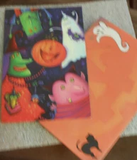 1 Halloween Card by Leanin Tree-  Witch, Ghost, Monster,Pumpkin,Vampire, Bat