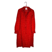 Vintage Neusteters Shrader Sport Red Mini Tulip Print Shift Shirt Dress Size 14