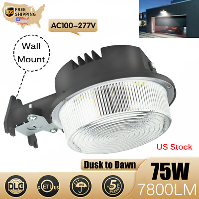 LED Yard Light 75W 8400LM Dusk to Dawn Photocell Outdoor Security Area Light