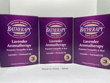 QUEEN HELENE Batherapy Natural Mineral Bath LAVENDER 3 Boxes With 3 Packets