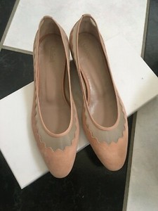nude scalloped flats