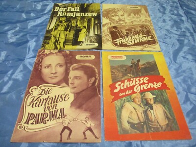 4  x Progress Film - Illustrierte / - Programm , 50er Jahre Nostalgie , DDR , 09