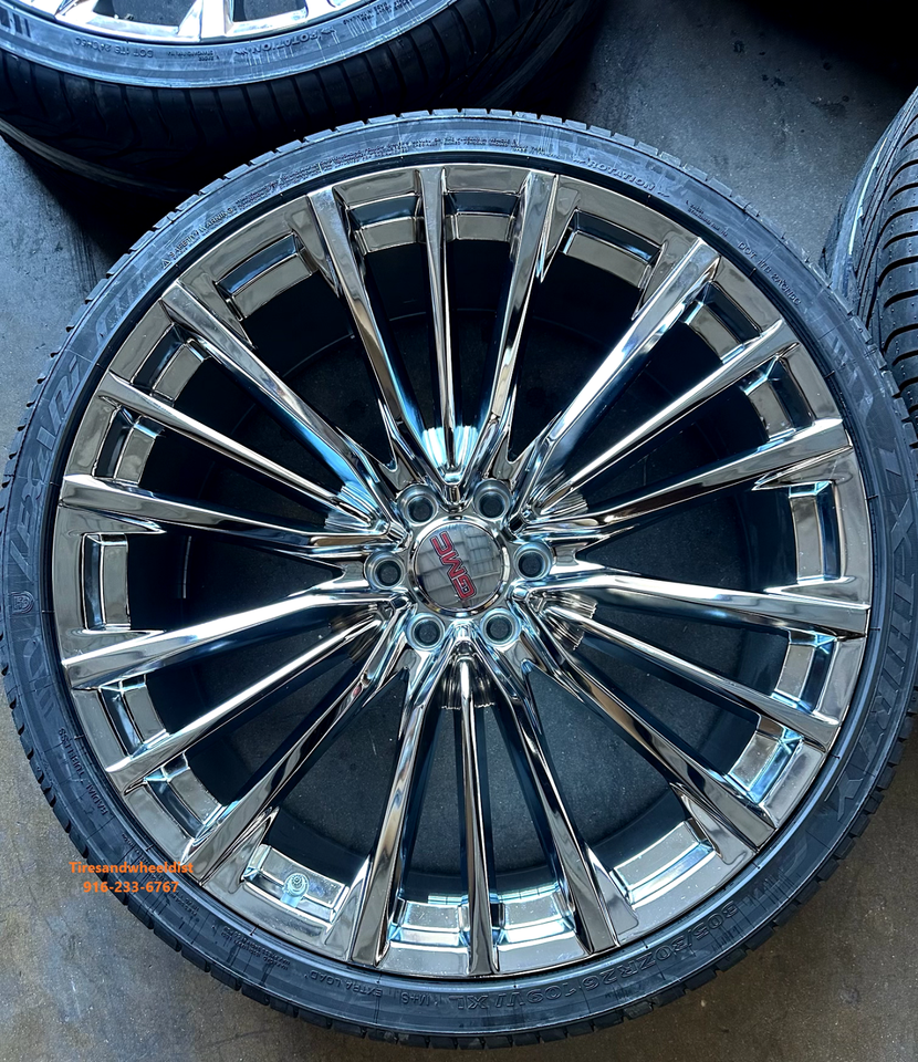 26'' Chrome Escalade Platinum Wheels with Tires Silverado Yukon 2024 ...