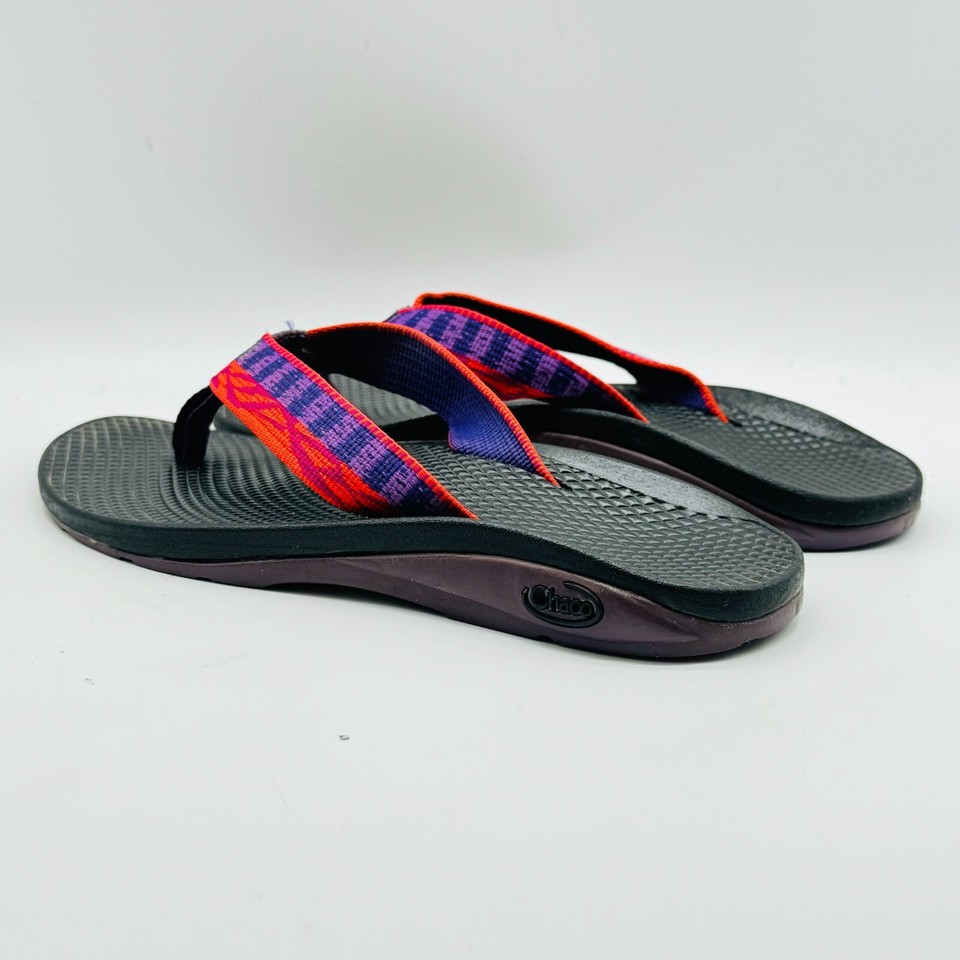 Chaco Sandals Womens 7 Black Purple Flip Flops Waterproof Trekking