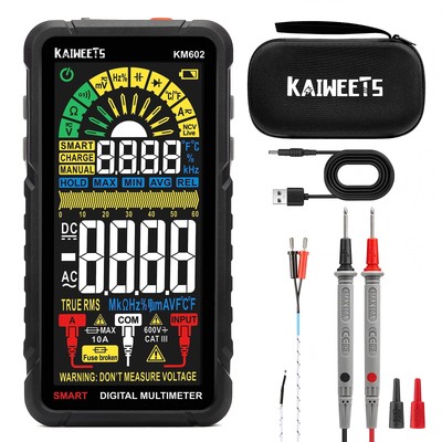 KAIWEETS Tester Rechargeable Multimeter Large Screen 6000 Counts DC/AC Voltage