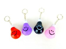 Stress Relief Key Chain, Smiley Face Light Bulb, Choice of 4 Colors, LO2502