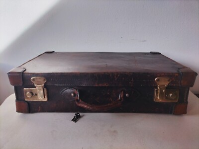 Valise En Cuir Vintage - Idéale Décoration Ou Rangement - Matière Cuir