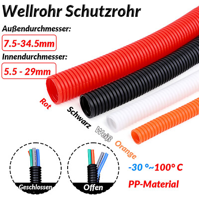 Wellrohr Wellschlauch Marderschutz Kabel Installationsrohr Isolierrohr Leerrohr