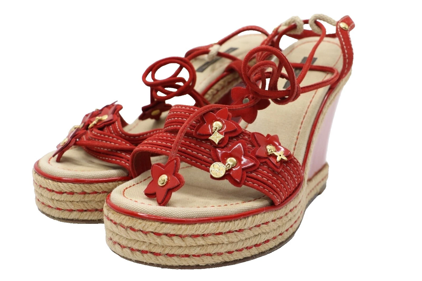Sandalias de ante Cuña Louis Vuitton para Mujeres