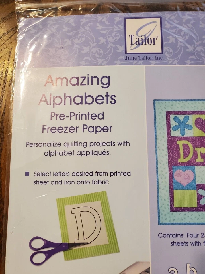 June Tailor Pre-Printed Freezer Paper AMAZING ALPHABETS for Applique Quilting - Image 2 of 2