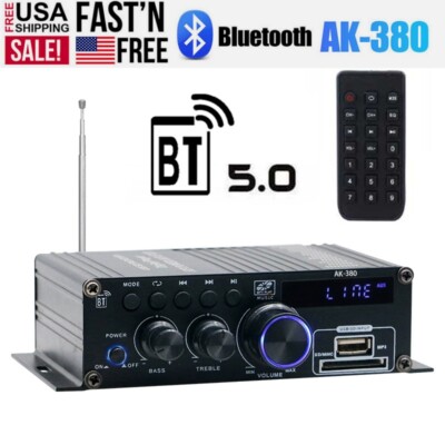 800W 2Channel bluetooth Mini HIFI Power Amplifier Audio Stereo Amp Home Car FM