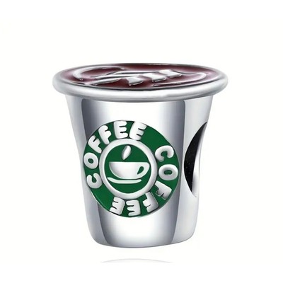 NWT Cute Coffee Cup Charm Bead Silver Plated Coffee Expresso Lover Jewelry Gift