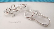 1x STERLING SILVER FLOWER CHANGEABLE DONUT HOLDER PENDANT SLIDER CONNECTOR #2429
