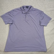 Peter Millar Crown Crafted Polo Shirt Mens 2XL Purple Striped S/S Preppy Golf