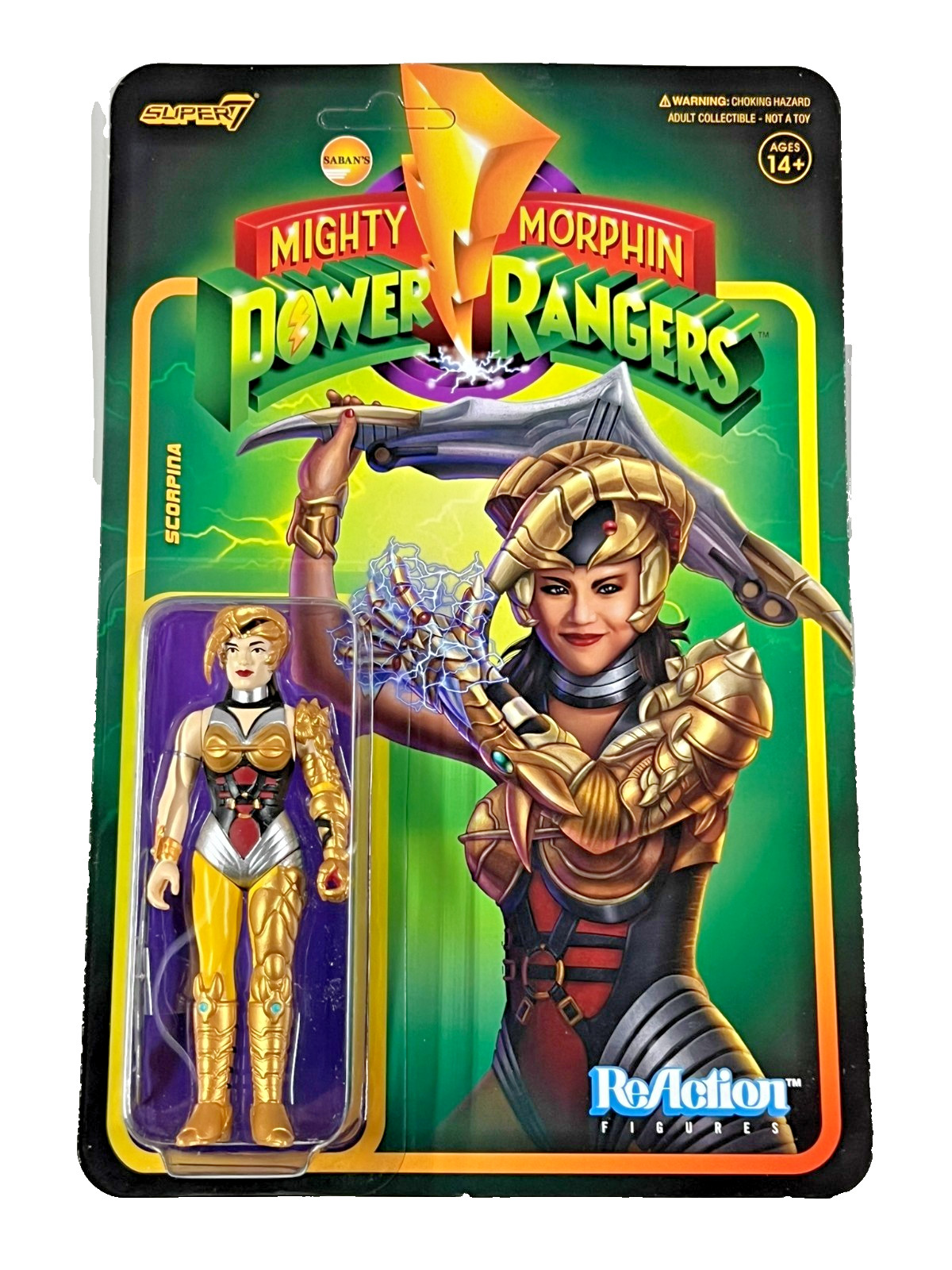 Mighty Morphin Power Rangers Scorpina 3.75"" Super7 Reaction Collection Figure