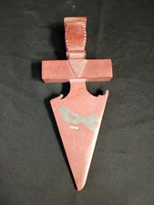  19C NATIVE AMERICAN NORTHERN PLAINS INDIAN CATLINITE TOMAHAWK EFFIGY PIPE BOWL