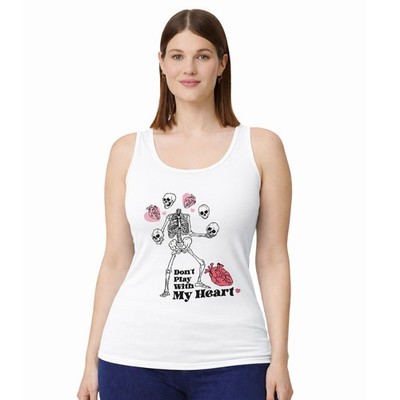 Dont Play With My Heart Damen Trägershirt Tank Top Gothic Valentinstag Geschenk Her