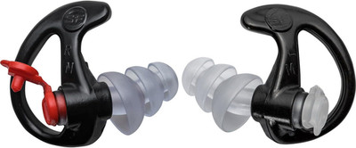 EP4 Sonic Defenders plus Filtered Earplugs, Triple Flanged Design, Reusable, Bla