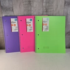 Mixed Lot of 3: Pen + Gear 1 Subject Notebooks 100 Sheets Wide Ruled 9" x 11"