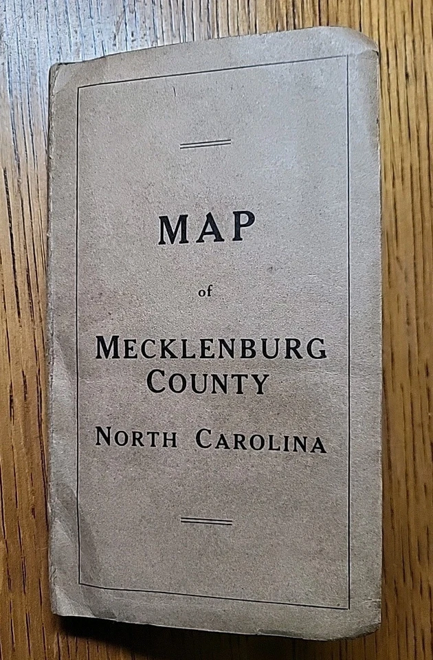 Folding Map 1911 Mecklenburg County North Carolina Pocket  Spratt Charlotte  - Image 2 of 4