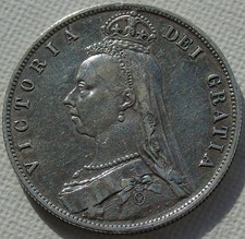 1887 Queen Victoria Jubilee Head Silver Half-Crown, S3924, 32mm 14.14g, detailed