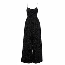 NEW PrettyLittleThing Sz 22 Black Velvet Burn...