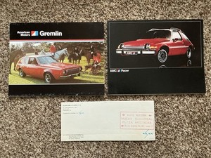 3 pcs. of 1972 Spanish Mexician AMC Sales Brochures-Gremlin Pacer Javelin Hornet