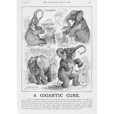 BEECHAM'S PILLS PT Barnum's Elephant Theme Victorian Advertisement 1889