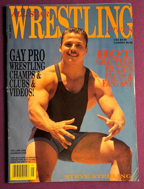 GAY: Vtg  1991 physique beefcake magazine ALL-STAR WRESTLING STUDS #5