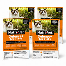 12 Doses-Nutri-Vet Defense for Cats-Flea, Tick Mosquito Topical Treatment