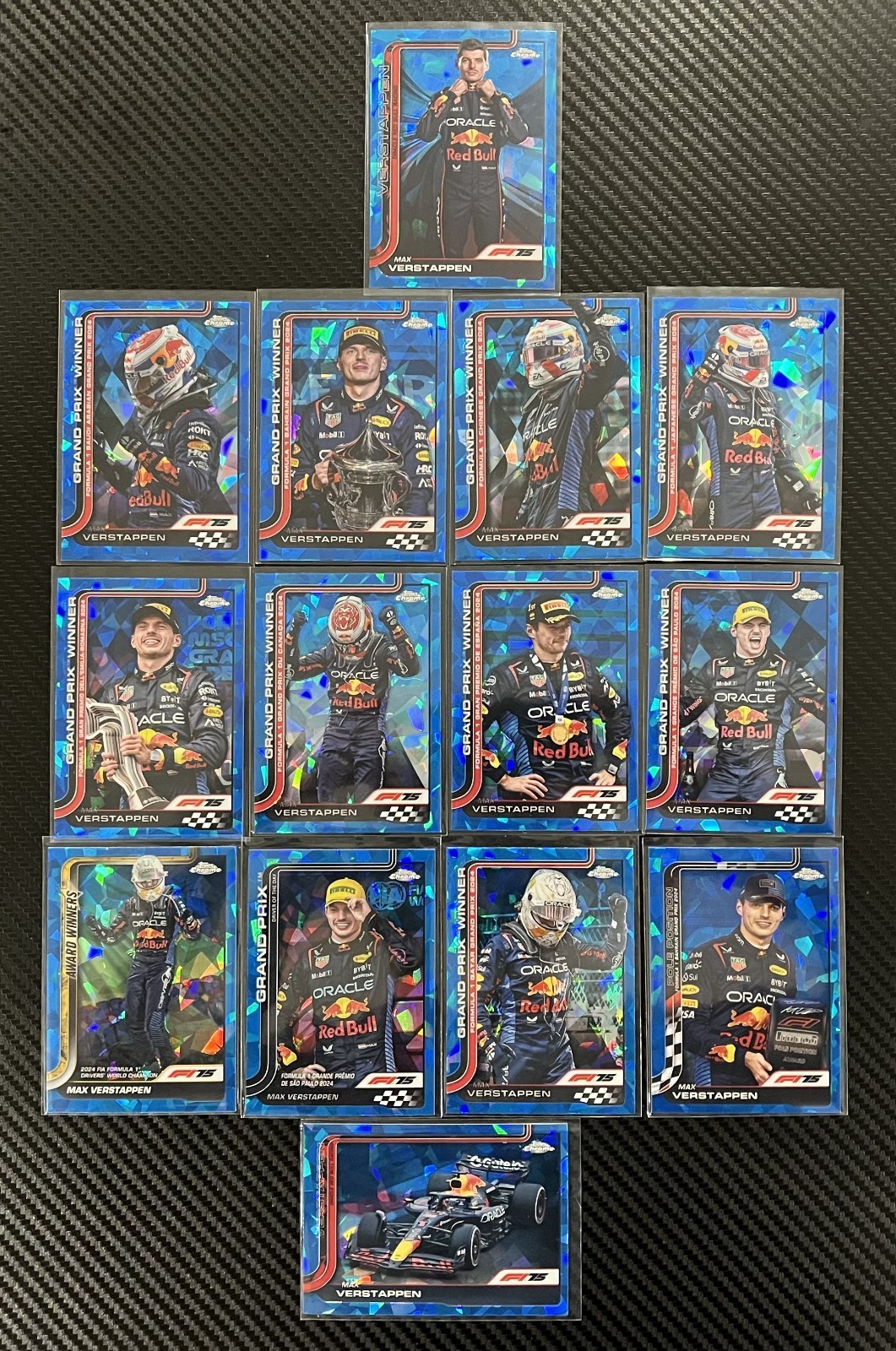 2025 Topps Chrome Sapphire F1 Max Verstappen Full Driver Set (14 Card Lot)