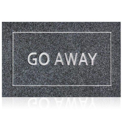 Large Go Away Door Mat for Front Door Welcome Mat Funny Entrance Rubber Rugs