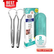 Stainless Steel Tongue Scraper Pack of 2 , Fight Bad Breath, Medical Grade 100