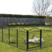 8/16 Panels Heavy Duty Metal Dog Playpen Dog Fence with Rustproof Sturdy Stakes