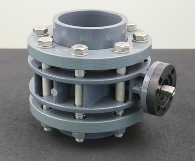 VDL shut-off valve butterfly valve without handle made of PVC-U PN10 DN100 inner Ø 110 mm