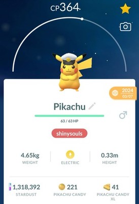 Pokémon Go Nonshiny Captain Pikachu Trade! *See Description*