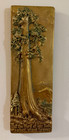 Arts crafts cast aluminum wall art Redwood tree Verse Isaiah 40:8 4.25" x 12.25" — photo 1