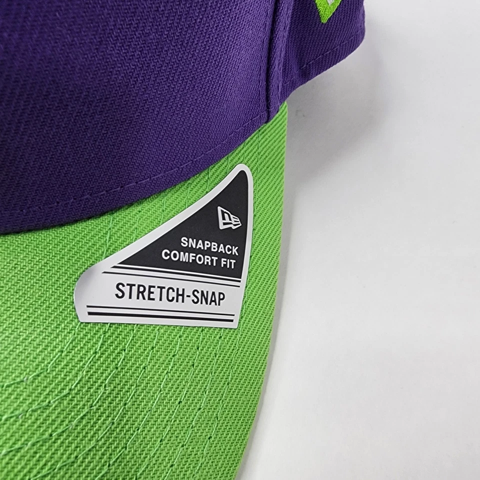 Big League Chew Atlanta Braves New Era Snapback Hat Enamel Pin MLB Purple Green - Image 3 of 4