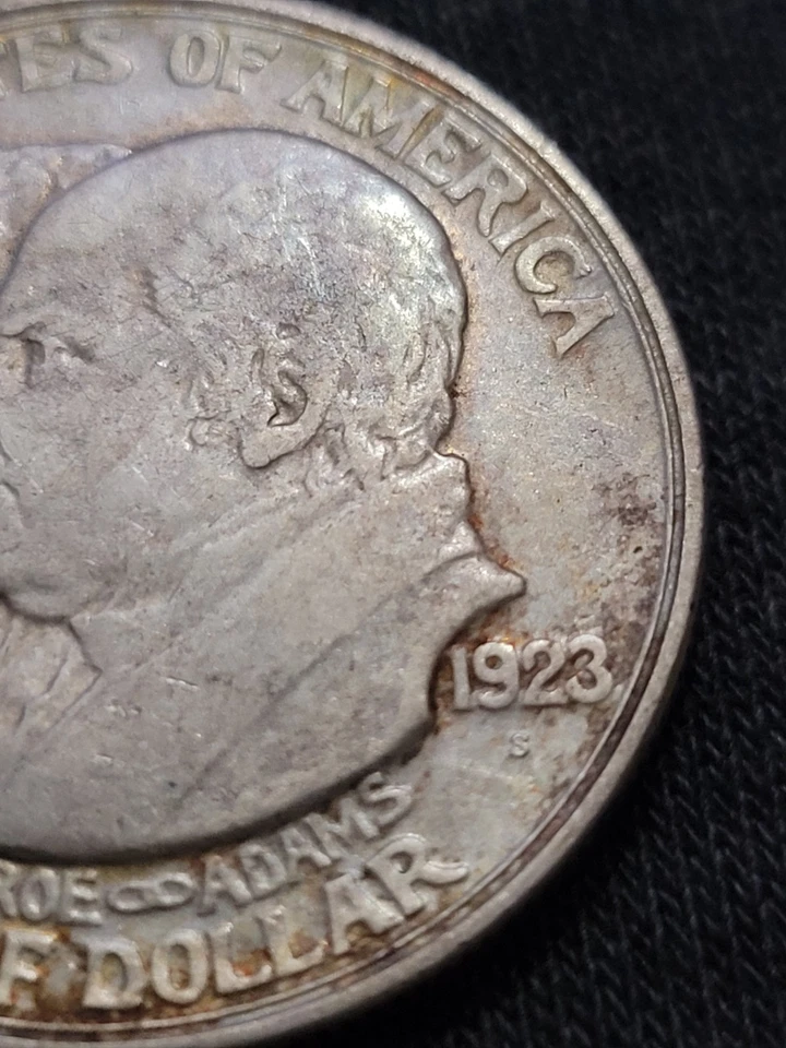 1923 S Monroe Adams Monroe Doctrine Centennial US 90% Silver Half Dollar 50 cent - Image 4 of 4